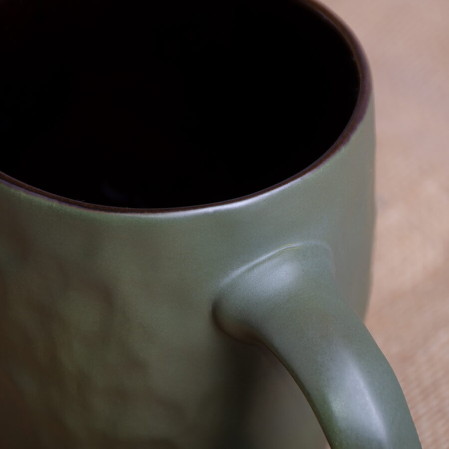 Large and Medium Ceramic Mug, Mossy Green
