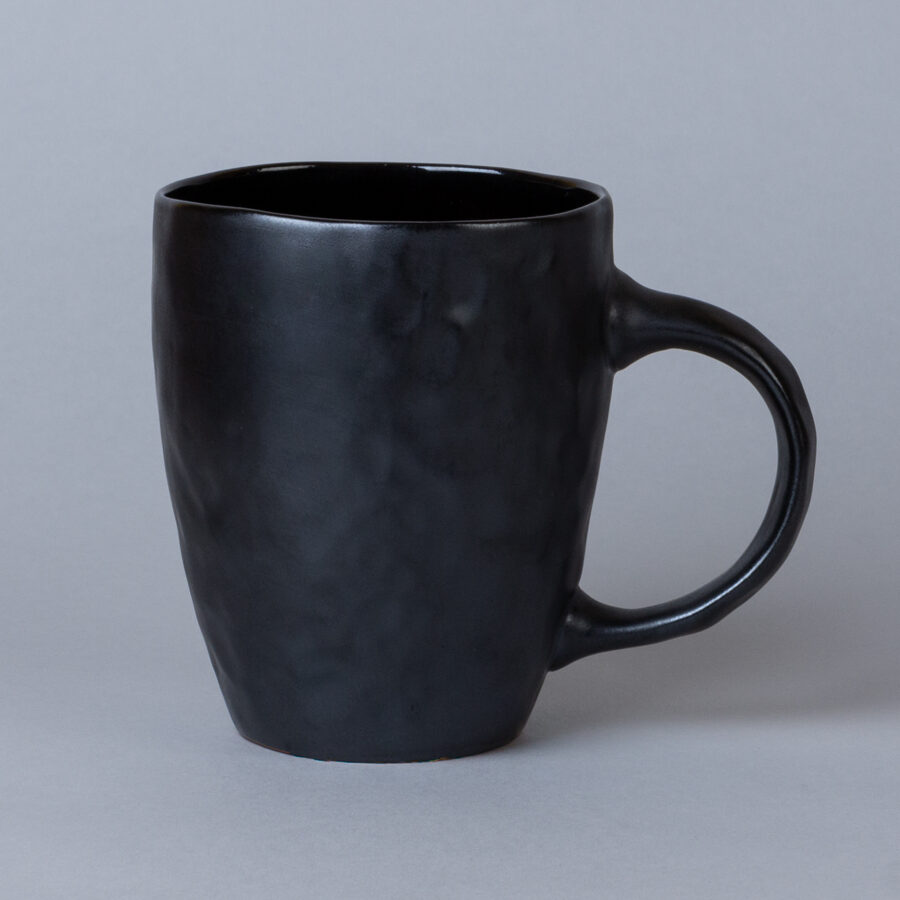 Large and Medium Ceramic Mug, Satin Black