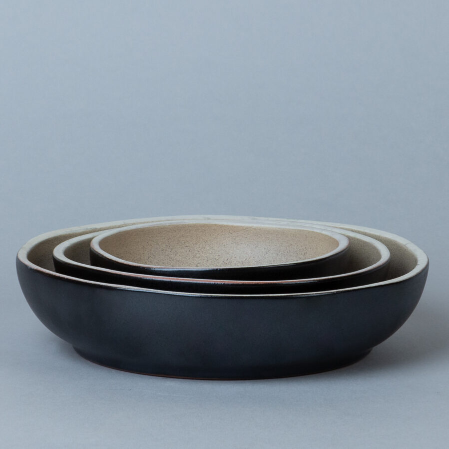Ceramic Nesting Bowl Set, Speckle Beige
