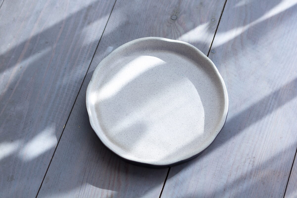Ceramic Salad Plate, Speckle Beige
