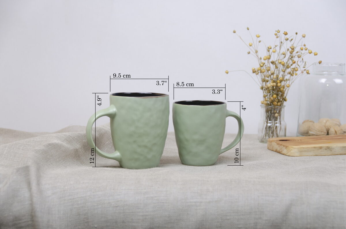 Large and Medium Ceramic Mug, Mossy Green