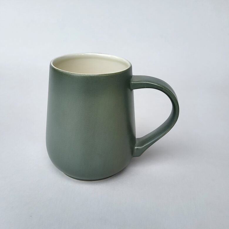 Keramikas krūze, apaļa, zaļa