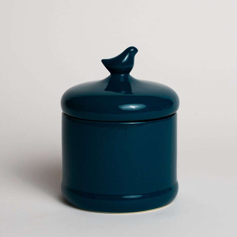 Konfekšu trauks ar putniņu, tirkīza