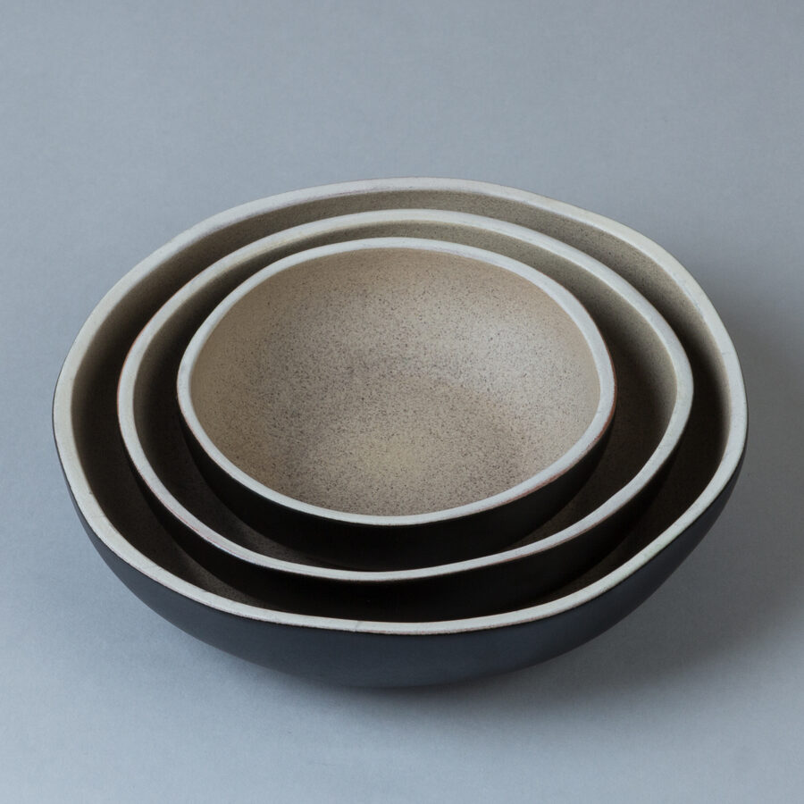 Ceramic Nesting Bowl Set, Speckle Beige